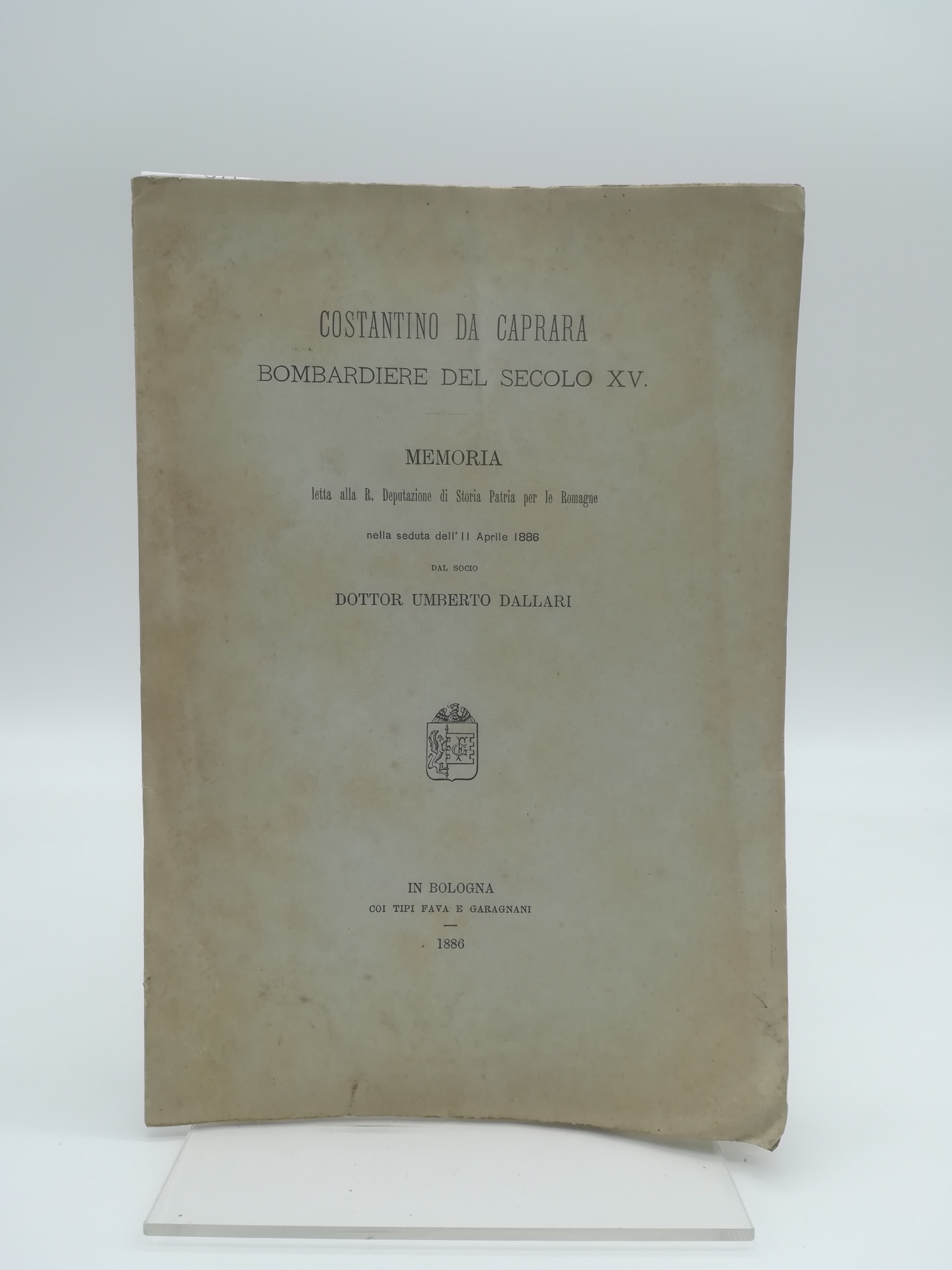Costantino di Caprara bombardiere del secolo XV. Memoria